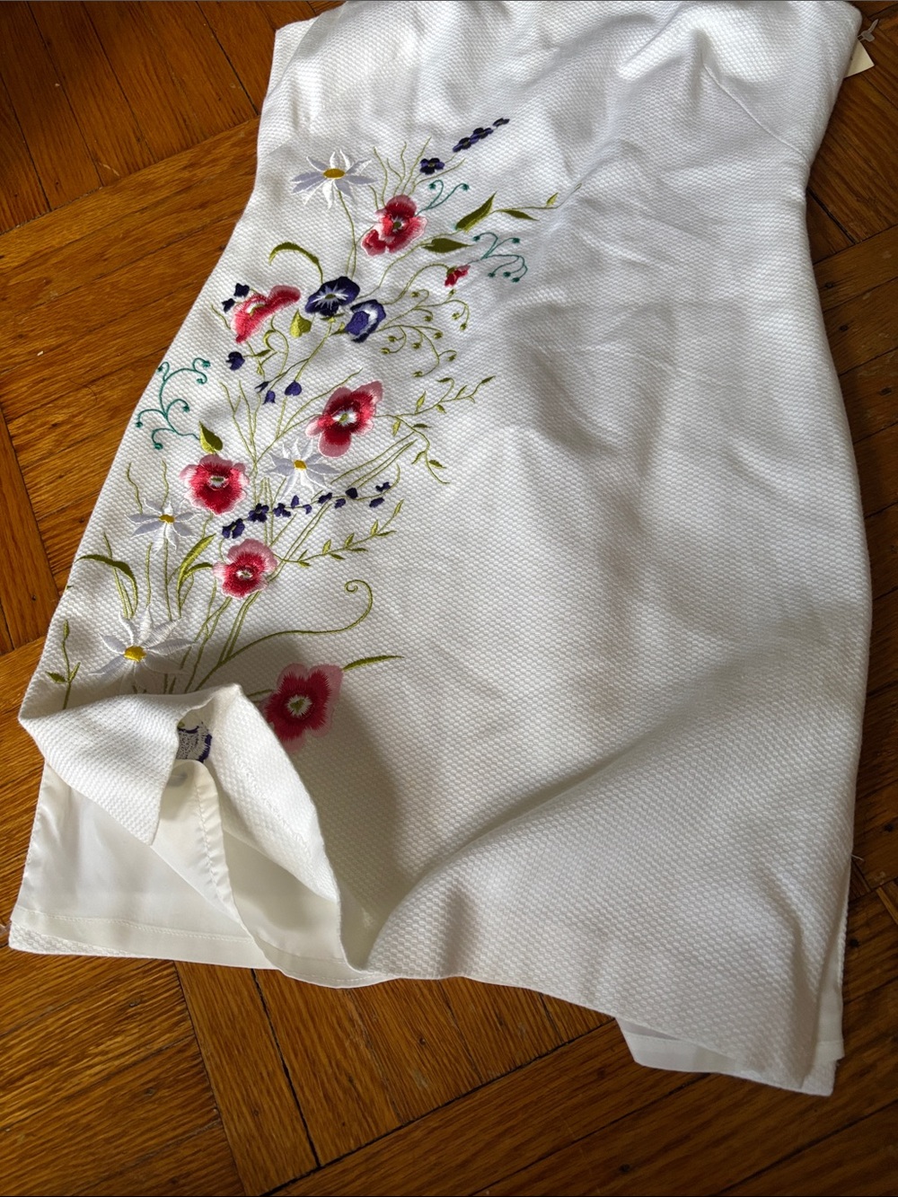 Laundry By Shelli Segal White Embroidered Floral Mini Dress - Picture 4 of 8